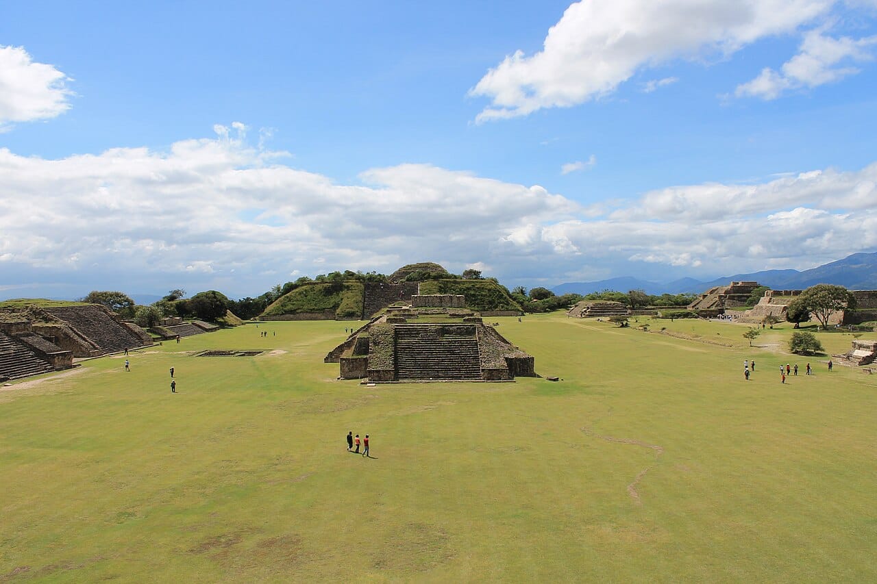 Monte Alban Oaxaca main plaza panorama