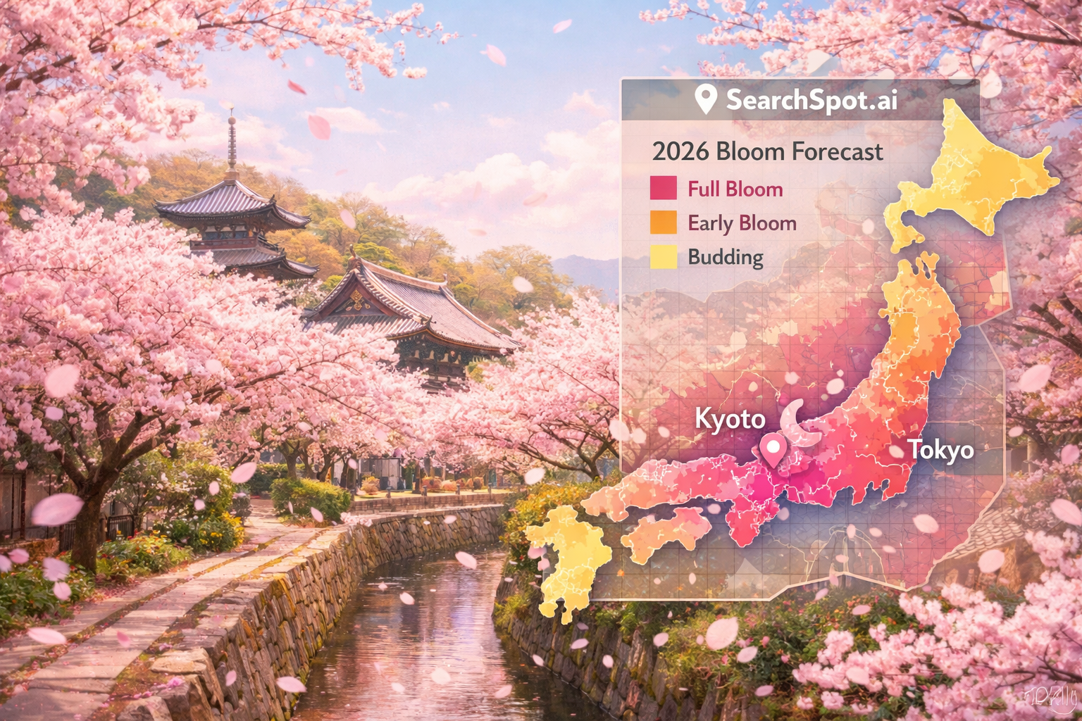 Japan Sakura Season 2026: Plan Cherry Blossoms with SearchSpot.ai