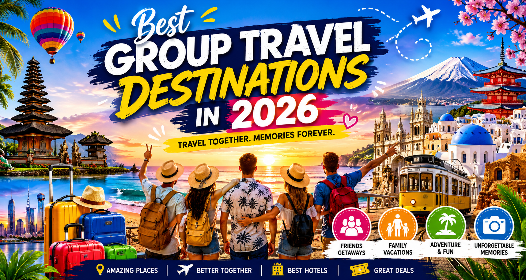 Best Group Travel Destinations in 2026: 12 Incredible Places for Friends, Families, and Teams
