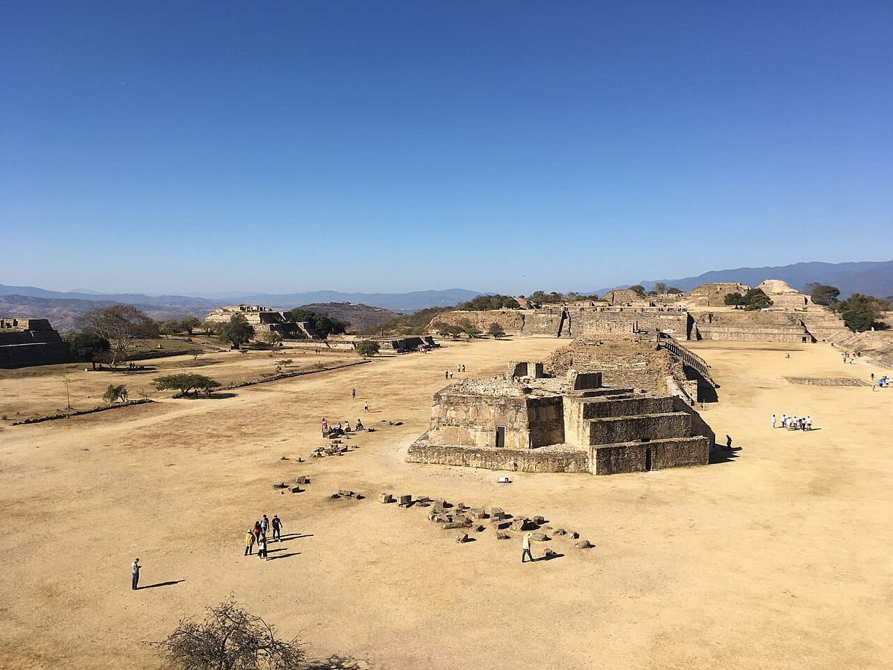 Monte Alban Oaxaca view across the main plaza