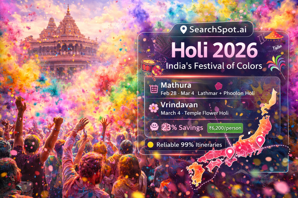 Holi 2026: Celebrate India's Festival of Colors with SearchSpot.ai Travel Planning