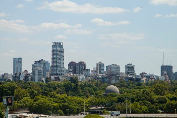 Cost of living in Buenos Aires with an aerial view of Palermo for remote workers